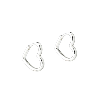 Love Me Shiny Small hjerteformede øreringe i sølv fra Aqua Dulce