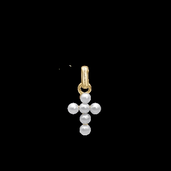 Christina Collect - Pearl Cross vedhæng i forgyldt sølv