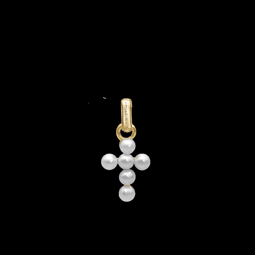 Christina Collect - Pearl Cross vedhæng i forgyldt sølv