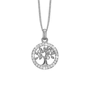 Christina Collect - Topaz tree of life sølv halskæde