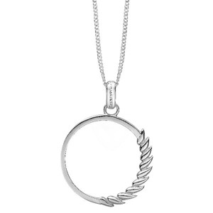 Christina Collect - CIRCLE LEAF sølv halskæde 680-S76