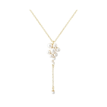  Aqua Dulce Luna Cluster halskæde i forgyldt sølv guldcenter