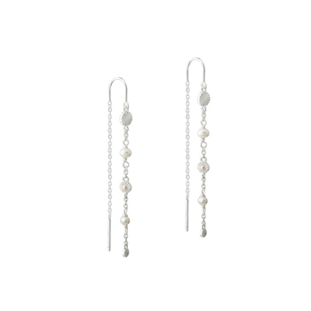  Aqua Dulce Line Pearl ørehængere i sølv Guldcenter