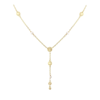  Aqua Dulce Line halskæde i forgyldt sølv guldcenter