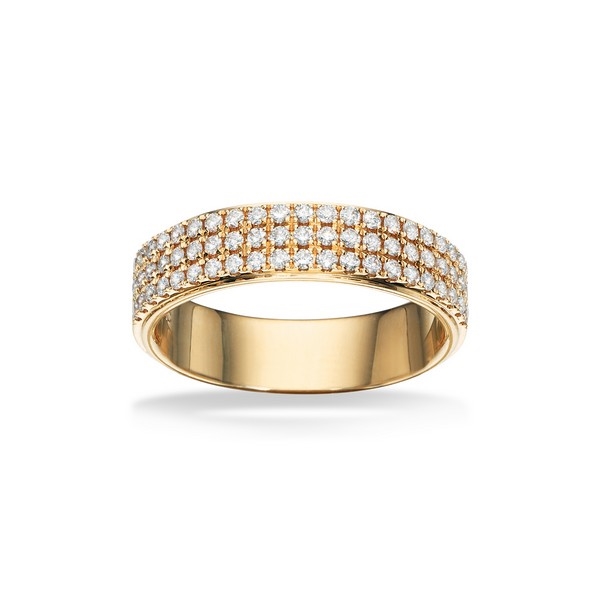 Billede af Dazzling - 14 kt guld ring i 3 rækker med i alt 0,49 ct. H-W/SI