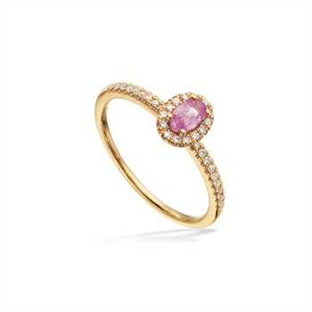 Scrouples - Ring i 14 kt. guld med Pink Safir