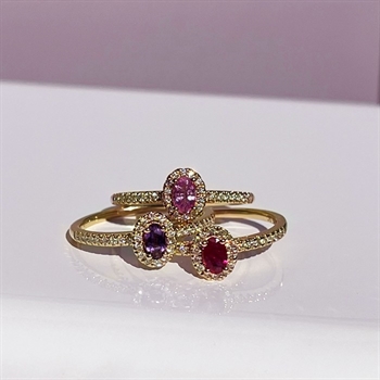 Scrouples - Ring i 14 kt. guld med Pink Safir