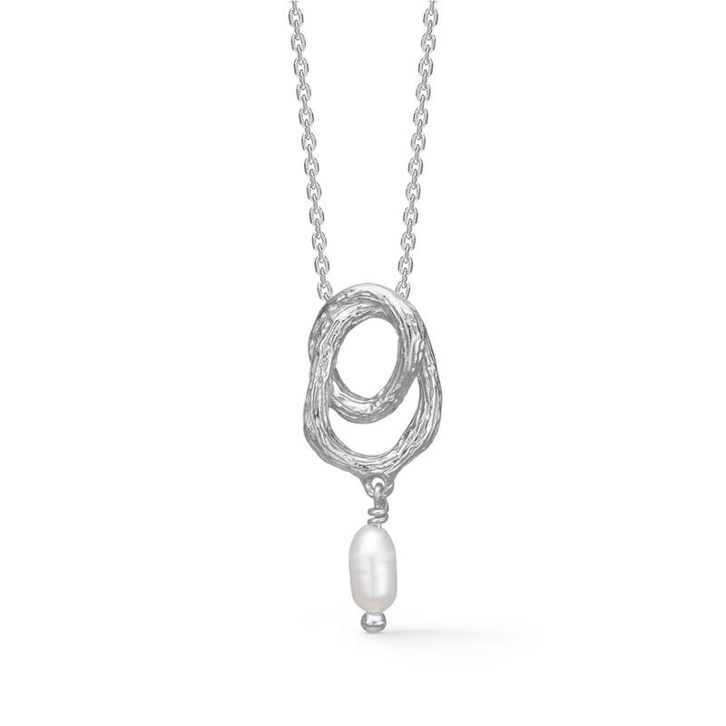Billede af Studio Z - Twine halskæde i sølv m. perle