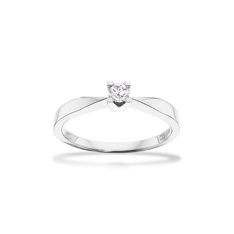 Kleopatra Ring i 8 kt. hvidguld 0,05ct.-0,25ct. diamant