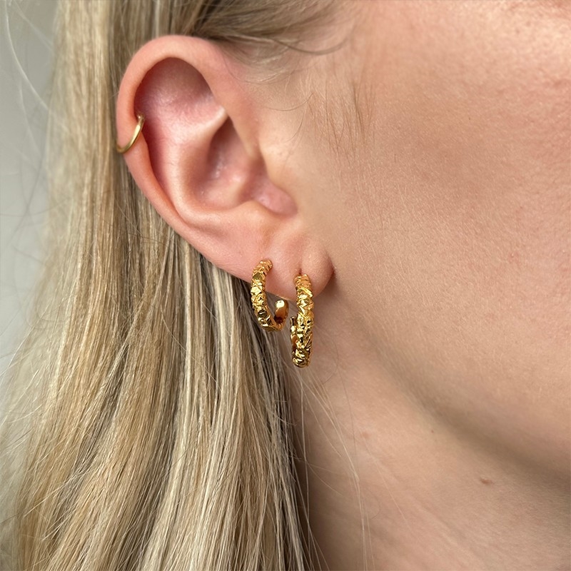Studio Z - Element hoops i forgyldt sølv
