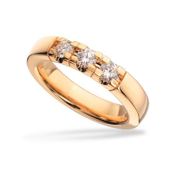 Grace Alliancering i 14 kt. med 3x0,15 ct. - 7265,3 