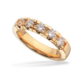 Grace Alliancering i 14 kt. med 5x0,15 ct. - 7265,5