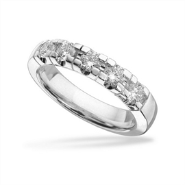 Grace Alliancering i 14 kt. med 5x0,15 ct. - 7266,5