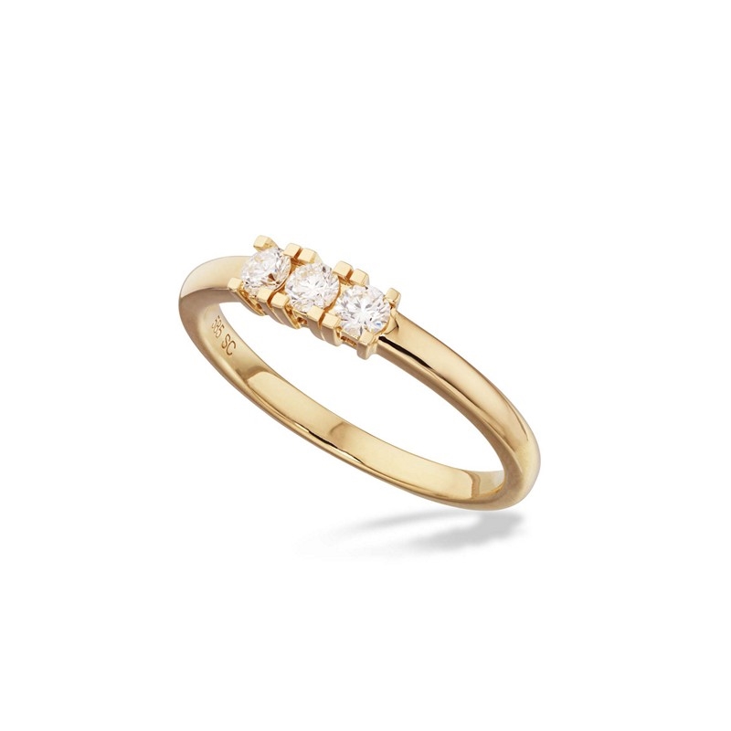 Kleopatra alliancering i 14kt. guld med 0,24ct brillanter