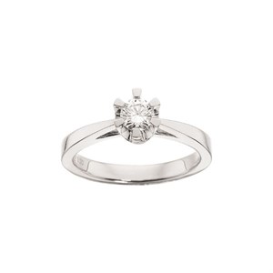Prinsesse Ring i 14kt. hvidguld m. 0,03ct. - 0,50ct. diamant