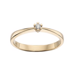 Vida ring 8 kt. guld med brilliant 0,03 - 0,25 ct. 