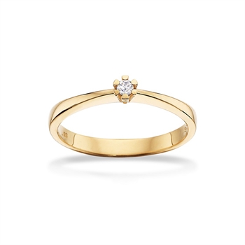Vida ring 8 kt. guld med brillant 0,03 - 0,35ct. 