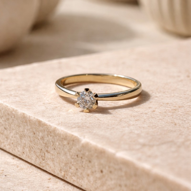 Vida ring 8 kt. guld med brillant 0,03 - 0,35ct-Image