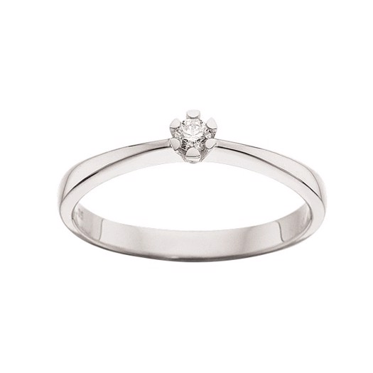 Vida ring 8 kt. hvidguld med brilliant 0,05