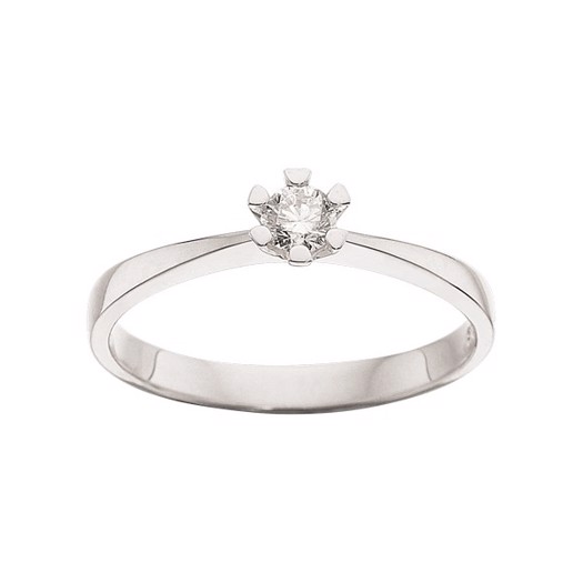 Billede af Vida ring 8 kt. hvidguld med brilliant 0,15 ct.