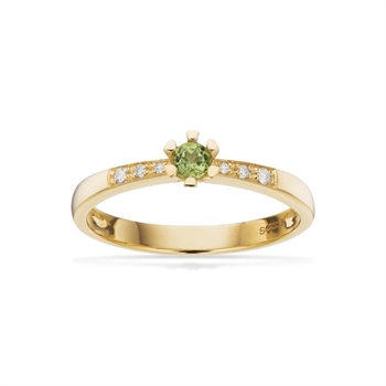 Vida ring 8 kt guld. m peridot og brillanter 7823