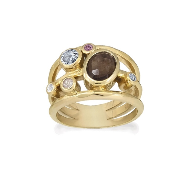 Rabinovich Glam Ring i Forgyldt Sølv m sten 78820321