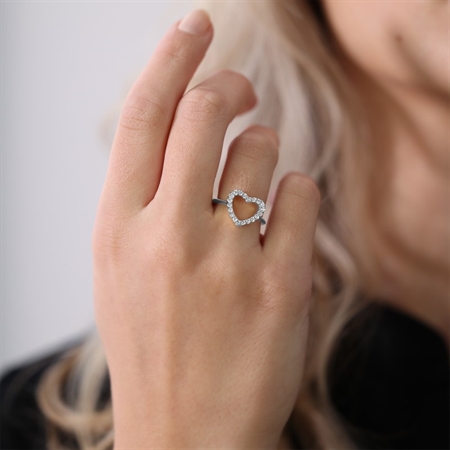 Sølv ring fra Christina TOPAZ HEART  - 3.21.A