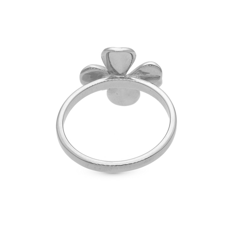 Christina Collect - FOUR LEAF CLOVER ring i sølv - set bagfra