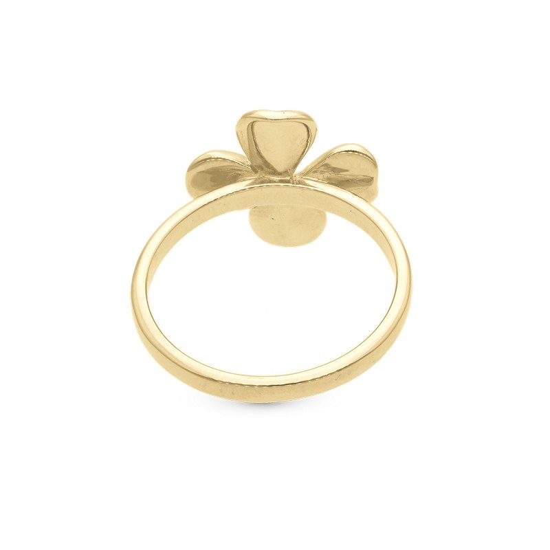 Christina Collect - FOUR LEAF CLOVER ring i forgyldt sølv - set bagfra