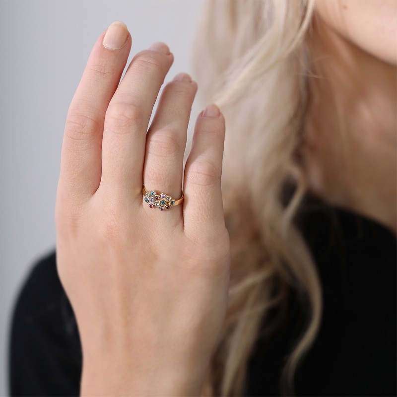 Christina Collect - COLORFUL CHAMPAGNE ring i forgyldt sølv 4.10.B