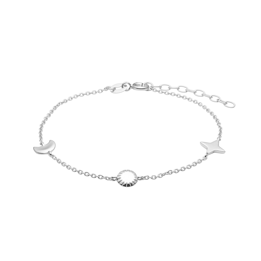 Nordahl Jewellery - UNIVERSE52 rhodineret sølv armbånd m. symboler