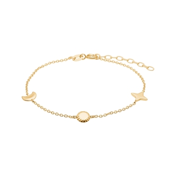Nordahl Jewellery - UNIVERSE52 forgyldt sølv armbånd m. symboler