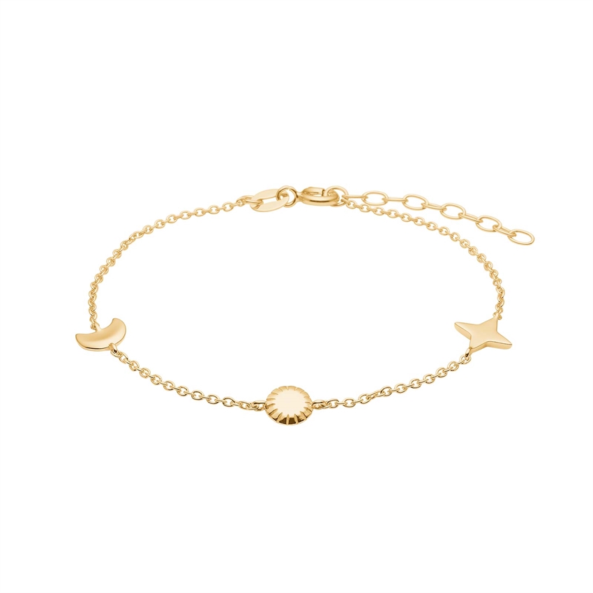Nordahl Jewellery - UNIVERSE52 forgyldt sølv armbånd m. symboler