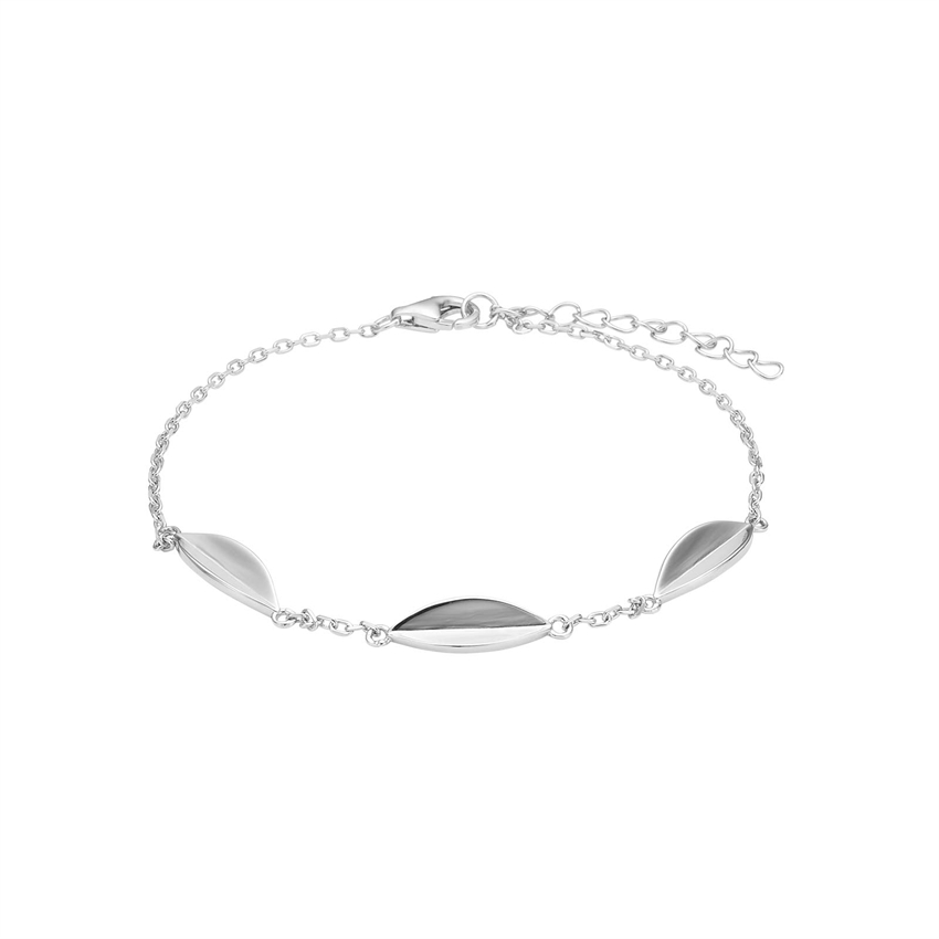Nordahl Jewellery - LEAVE52 rhodineret sterlingsølv blad armbånd