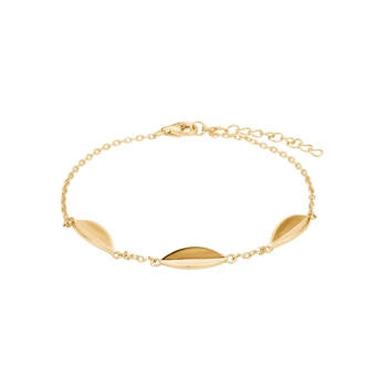 Nordahl Jewellery - LEAVE52 forgyldt sterlingsølv blad armbånd