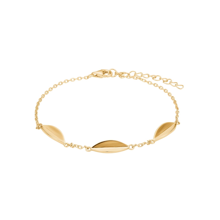 Nordahl Jewellery - LEAVE52 forgyldt sterlingsølv blad armbånd