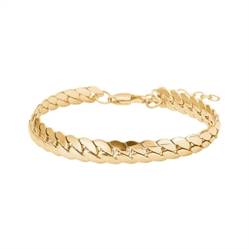 Son of Noa - Rustfrit stål panser armbånd med IP guld belægning
