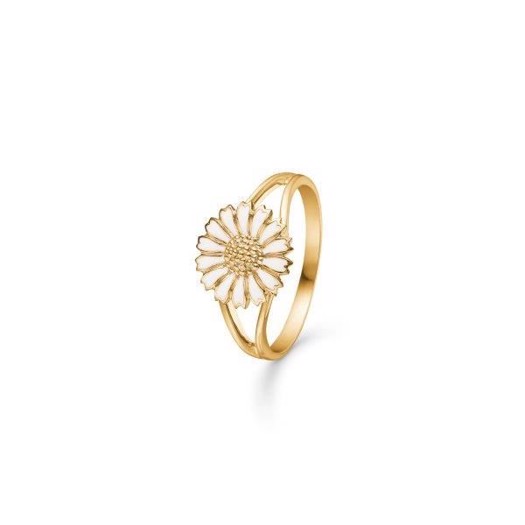 Billede af Studio Z Marguerit ring - 10 mm hvid/forgyldt