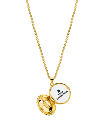 Lund Copenhagen - Marguerit collier medaljon 24kt forgyldt åben
