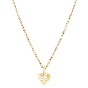 Lund Copenhagen - Marguerit halskæde 24kt forgyldt med hjerte