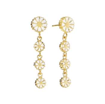 Lund Copenhagen - Marguerit ørehænger i 24 kt forgyldt sølv