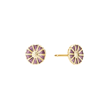 Lund Copenhagen - 24kt. forgyldt Marguerit hjerteørestik lilla