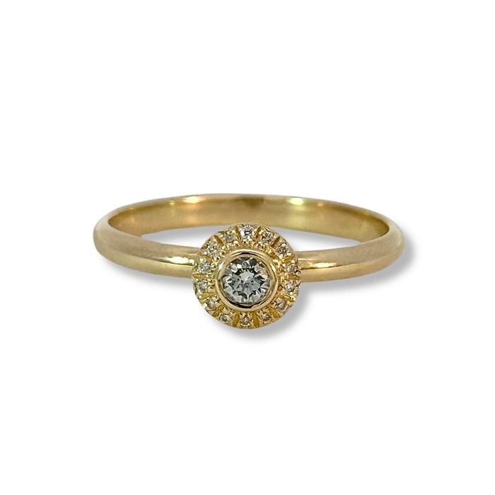 Ring i 14 kt. guld med 0,19ct W/si**