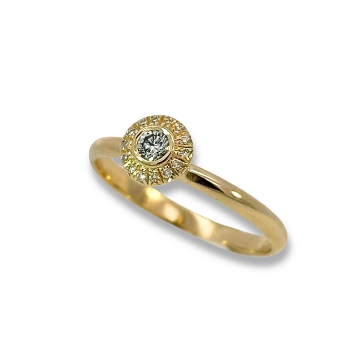 Ring i 14 kt. guld med diamanter 9105550