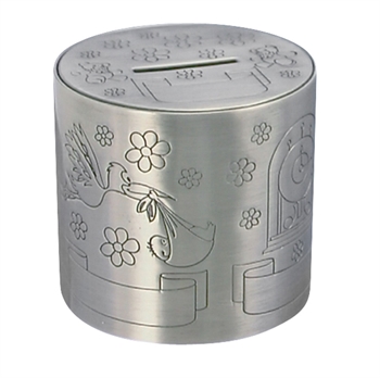 NOA Kids - Sparebøsse m. dåbsmotiver (fortinnet)