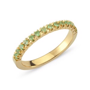 Perá ring i 14 karat guld med grønne zavoritter A2500rg ZAV