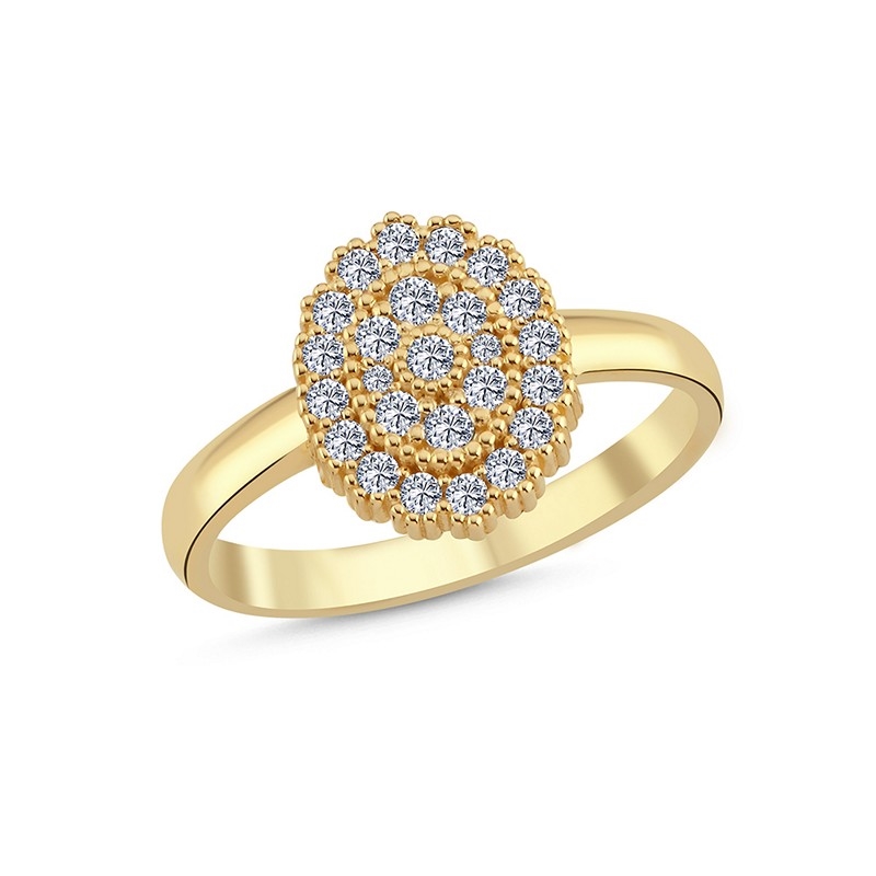 Athene - 14 kt guldring med brillanter på i alt 0,38ct