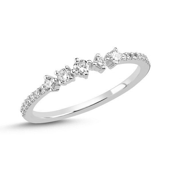 NURAN - Noelle ring i 14kt. hvidguld m. 0,21ct. W/SI