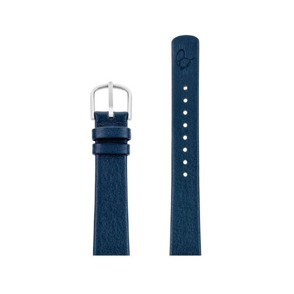 Arne Jacobsen Urrem - Navy blå læderrem m. stål spænde (16mm.)