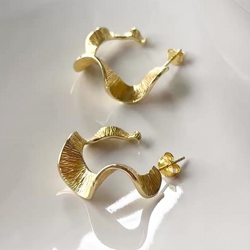  Aqua Dulce - Rhumba Medium Hoop i forgyldt sølv